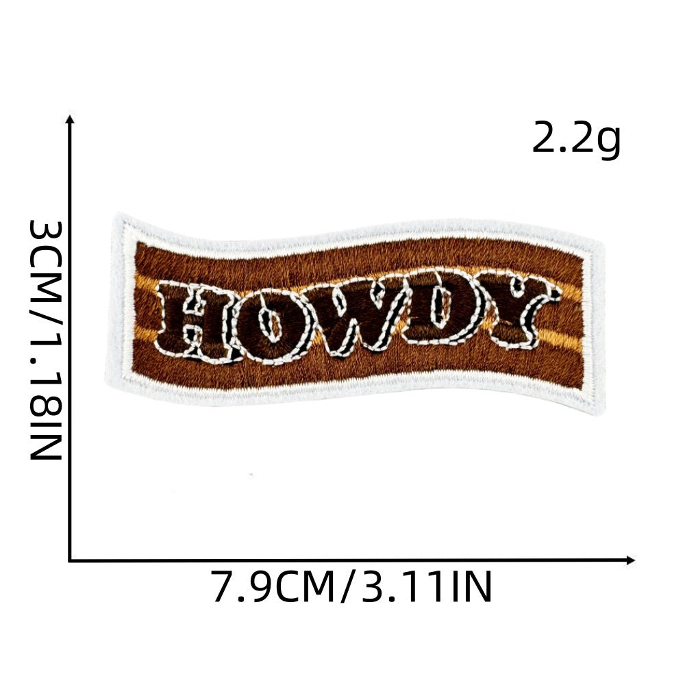 Wholesale Western Denim Embroidery Zhangzai Clothing Accessories Hot Melt Adhesive Non Stitching Large Pattern Cloth Patch FS